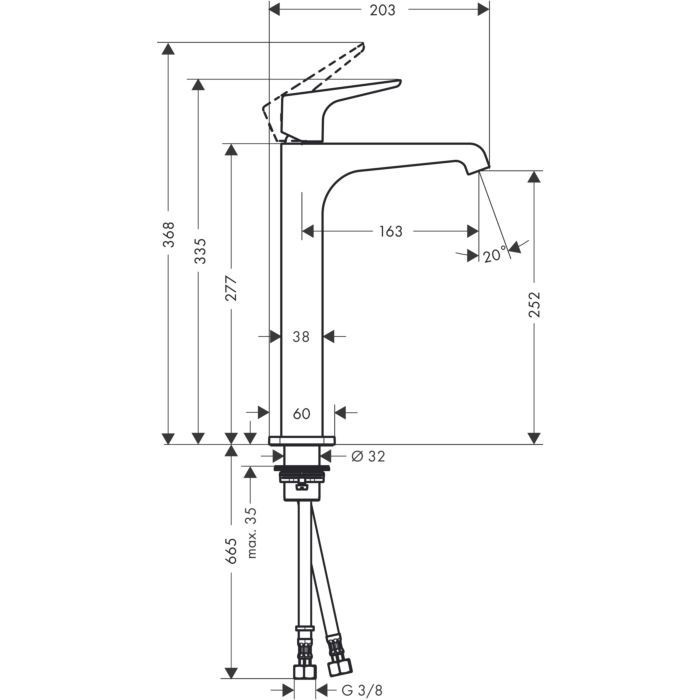 AXOR смеситель для раковины, Citterio E, полированный черный хром арт. 36113330
