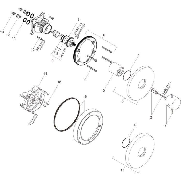 AXOR термостат для душа, Starck, полированный черный хром арт. 10715330