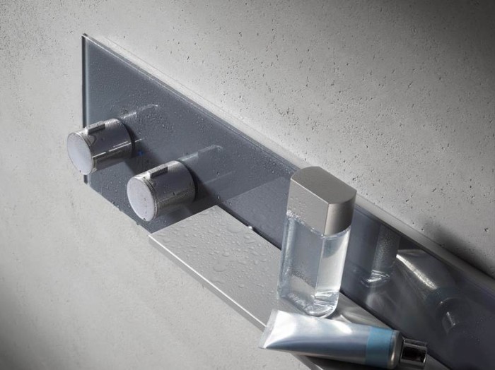 Keuco панель для ванны и душа с термостатом на 2 потребителя рукоятки слева, metime_spa, антрацит глянцевый арт. 56162 011101