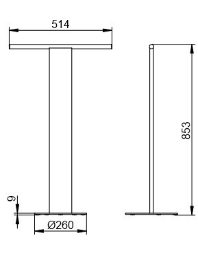 Keuco напольный одинарный полотенцедержатель, universal, белый, хром арт. 04987 510101