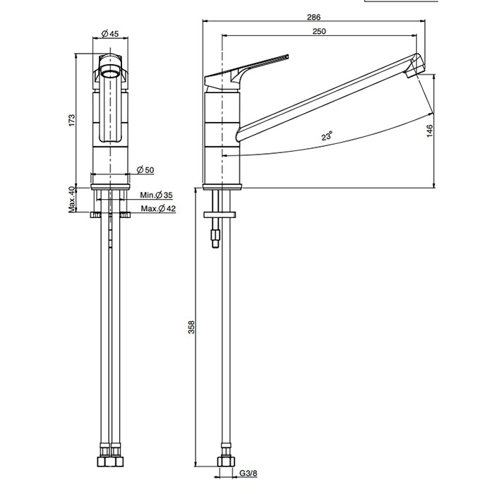 Fima Carlo Frattini смеситель для кухни, на 1 отв., kitchen, хром арт. f3797cr.es