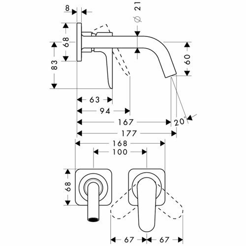 AXOR смеситель для раковины, Citterio M, хром арт. 34113000