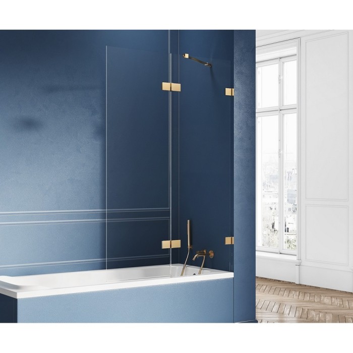 Шторка для ванны brushed 130x150 r, New trendy Avexa gold, брашированное золото арт. EXK-2017