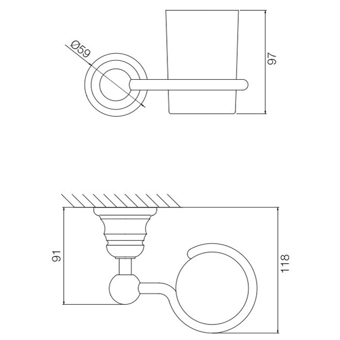 Fima Carlo Frattini стакан с держателем, подвесной, victory, хром арт. f6063/1cr