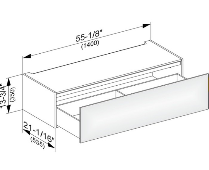 Keuco модуль нижнего шкафа для встройки снизу, с одним выдвижным ящиком, edition 11, белый арт. 31313 210000