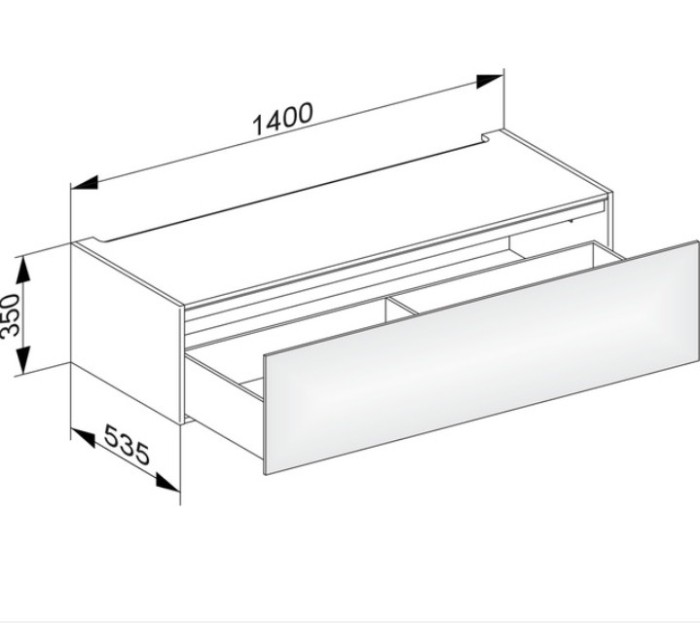 Keuco модуль нижнего шкафа для встройки снизу, с одним выдвижным ящиком, edition 11, белый арт. 31313 210000