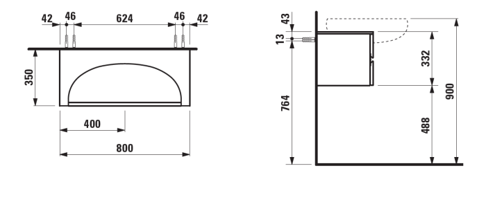 LAUFEN тумба под раковину 1397.2, IL BAGNO ALESSI ONE - 4.2405.3.097.631.1