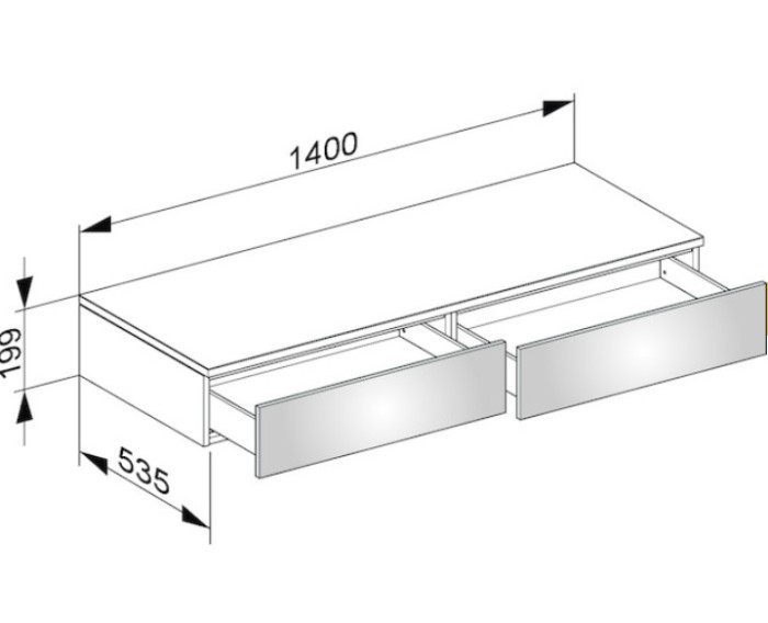 Keuco тумба боковая подвесная с двумя выдвижными фронтальными ящиками антарцит, edition 400, антрацит арт. 31764 390000