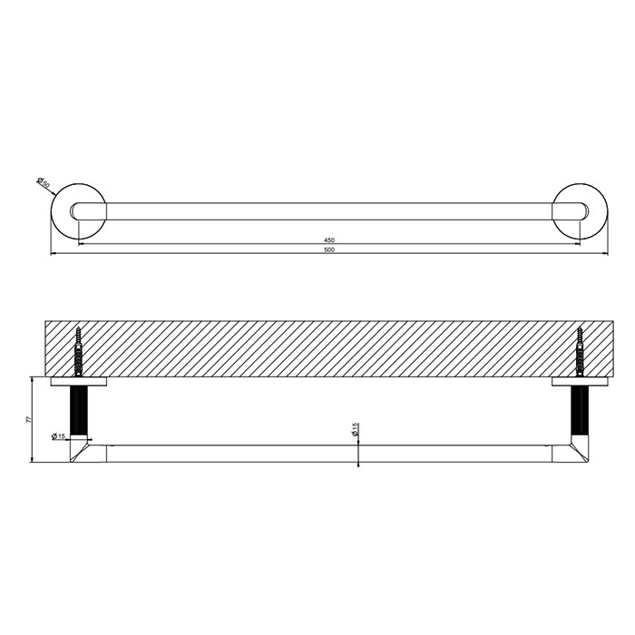 Gessi Полотенцедержатель 45 см, Ingranaggio, 63900#031 цвет: хром