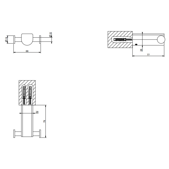 Gessi Крючок двойной, Rilievo, 59522#031 цвет: хром