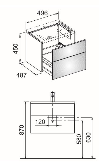 Keuco тумба под умывальник, royal reflex, трюфель арт. 34040 140000