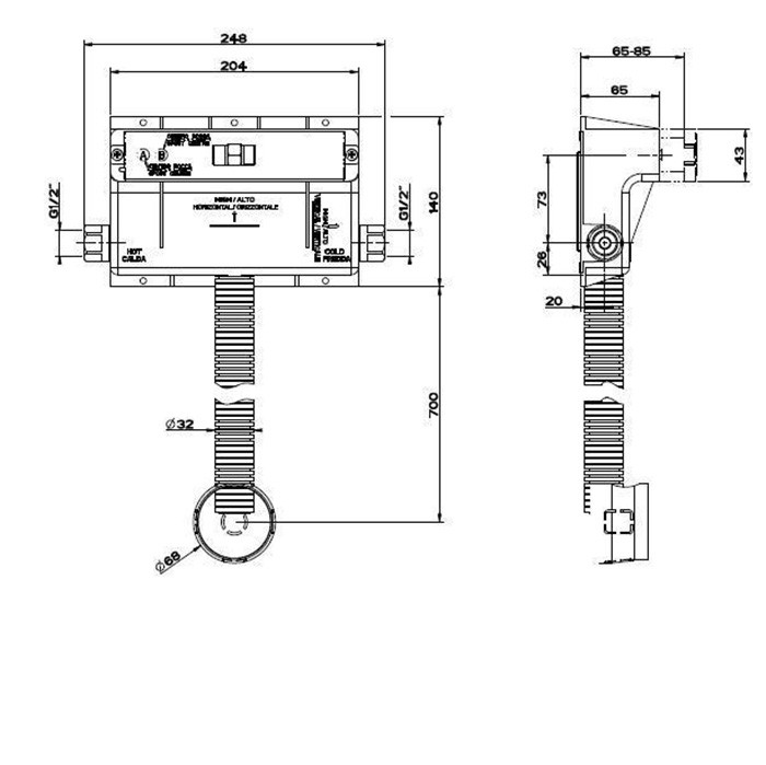 Gessi Встраиваемая часть смесителя для раковины, 20496#031 цвет:
