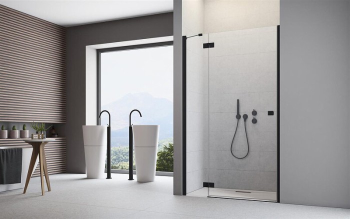 Radaway душевая дверь dwj 90 l профиль черный стекло прозрачное, Essenza New - 385013-54-01L