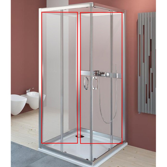 Radaway задние стенки для душевого уголка 80x80 профиль хром стекло, Premium Plus - 33443-01-06N