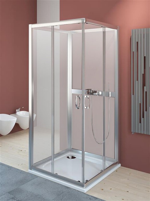 Radaway задние стенки для душевого уголка 80x80 профиль хром стекло, Premium Plus - 33443-01-06N