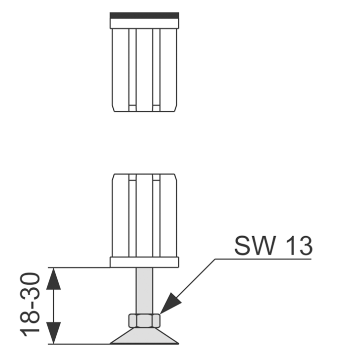 TECE ножка с торцевым элементом, - 9140000