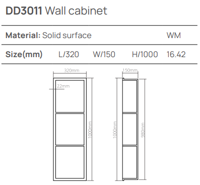 Шкаф встроенный 32x15xh100 см, DEA Design, белый арт. DD3011 320 18