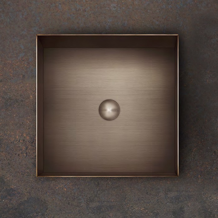 Gessi Раковина 40x40 см, без отв., для установки на столешницу, без перелива, нержавеющая сталь, 316, 54605#708 цвет: copper brushed pvd
