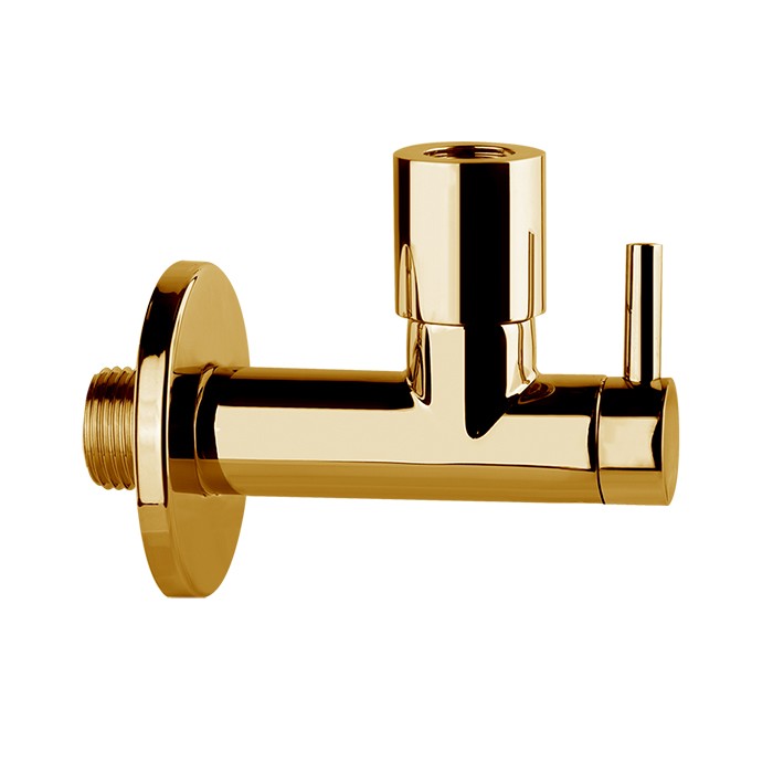 Gessi Запорный кран-фильтр для подвода воды к смесителю, круглый Origini, золото - 01411#080