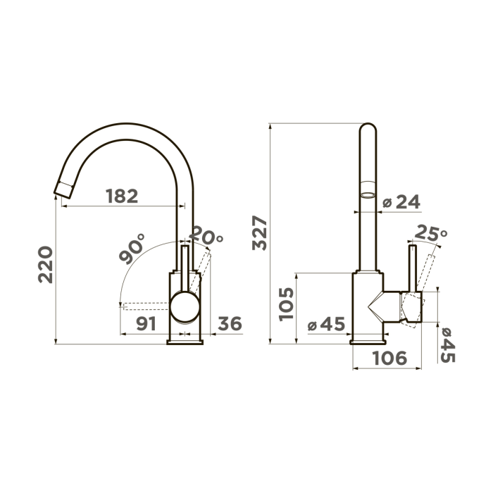Omoikiri смеситель для кухни Shinagawa-GB латунь/графит арт. 4994364