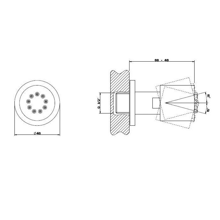 Gessi Поворотная боковая форсунка, Body Jets, 13375#031 цвет: хром