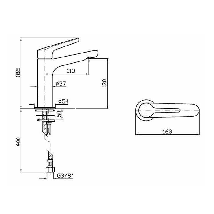 Zucchetti смеситель для раковины, на 1 отв., medameda, хром арт. zmm713
