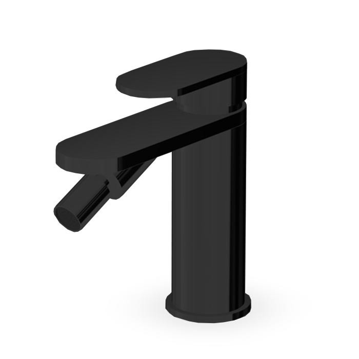 Zucchetti смеситель для биде, на 1 отв., с донным клапаном, octo, brushed metal black арт. zoc379.c51