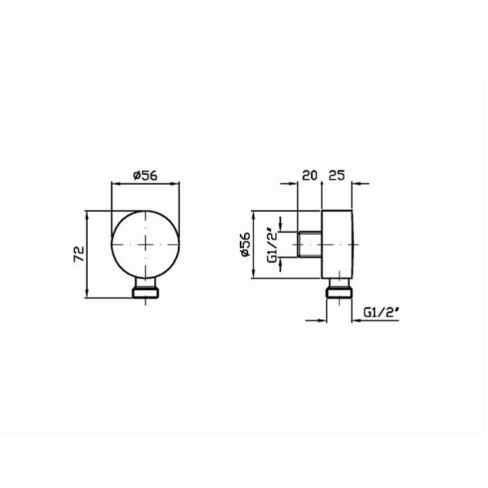 Zucchetti душевое подключение, jingle, хром арт. z9380p