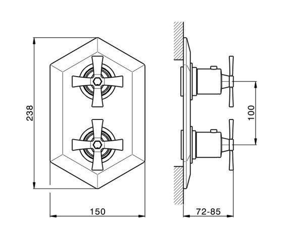 Cisal термостат для душа - внешняя часть cx0093007c cherie cisal, цвет: золото | черный матовый