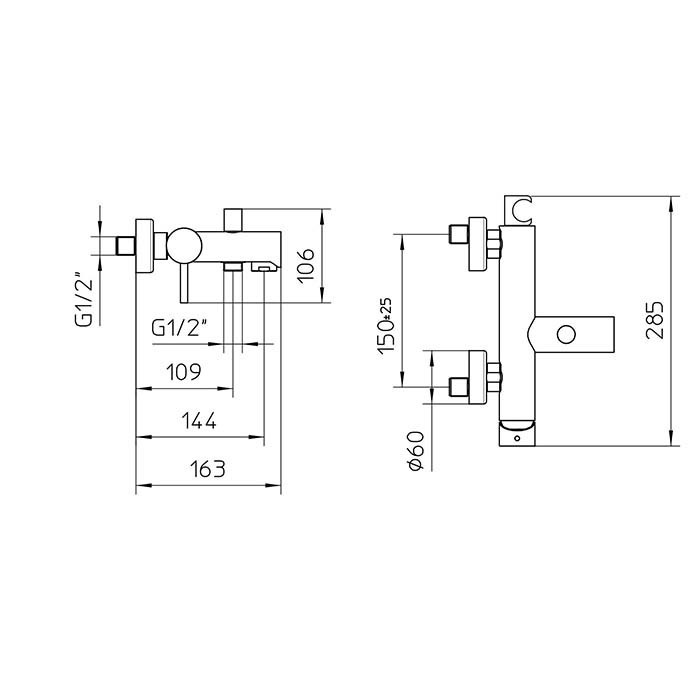 Bossini смеситель для ванны с интегрированным держателем лейки, oki, черный арт. z005101.073