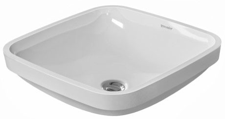 Duravit раковина встраиваемая снизу без отверстий под смеситель, с переливом, durastyle, 0373370022 цвет: белый