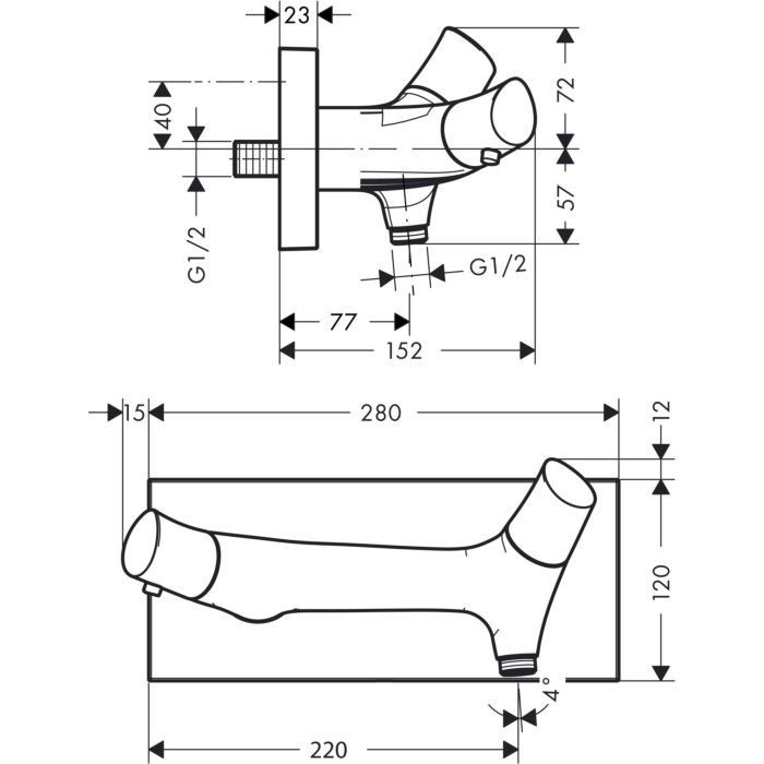AXOR термостат для душа, Starck Organic, никель арт. 12602820
