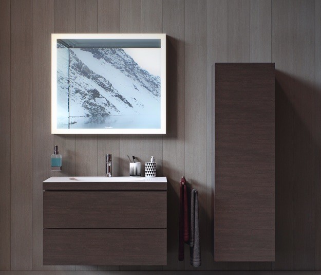 Duravit тумба подвесная с раковиной, l-cube, lc6928o5353 цвет: каштан темный