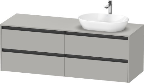 Duravit тумба подвесная под раковину справа 550 мм х 1600 мм х 568 мм, ketho.2, k24899r07070000 цвет: бетонно-серый матовый