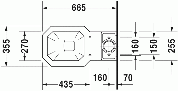Duravit напольный унитаз, 1930, 0227010000 цвет: белый