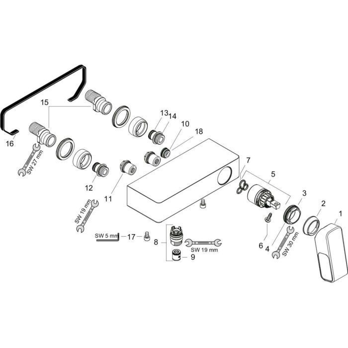 AXOR смеситель для душа, Urquiola, красное золото арт. 11620300