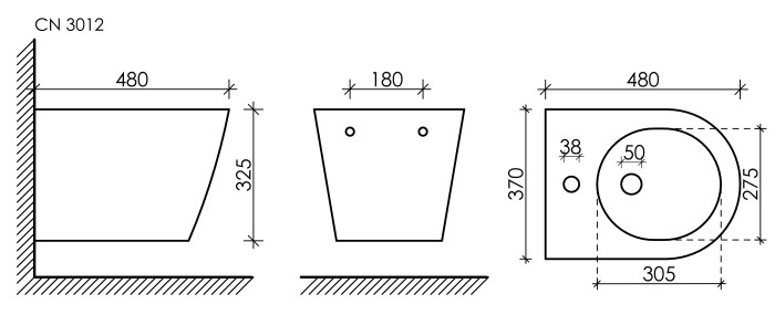 Ceramicanova биде forma, cn3012 цвет: белый