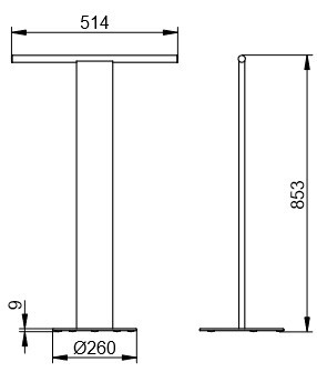 Keuco напольный одинарный полотенцедержатель, universal, черный, хром арт. 04987 370101