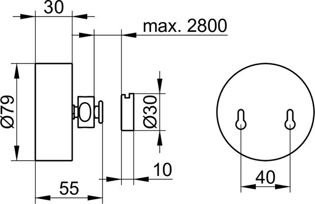 Keuco веревка для белья 2,80 м, universal, хром арт. 04979 070001