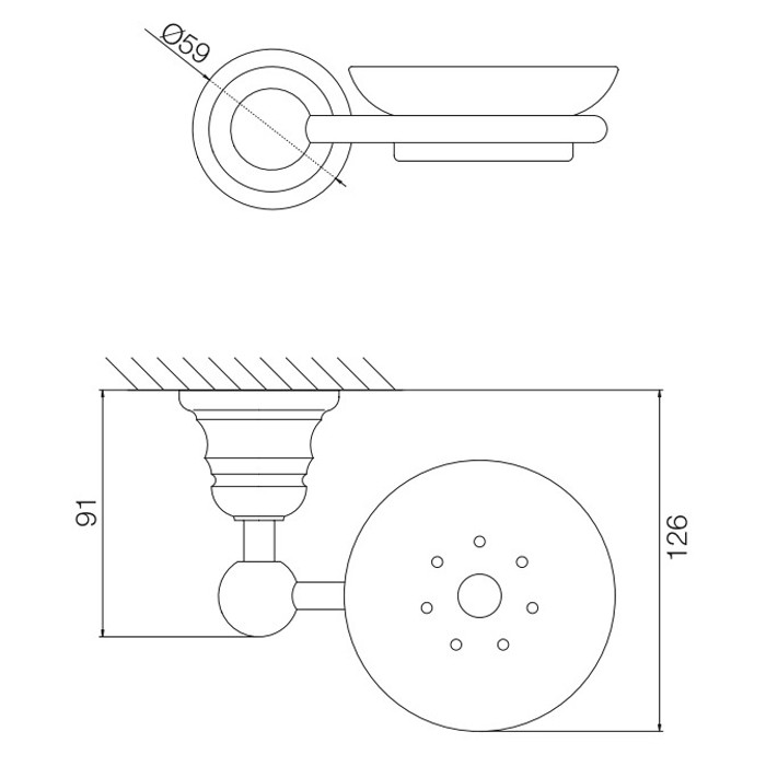 Fima Carlo Frattini мыльница с держателем, подвесная, victory, хром арт. f6063/2cr