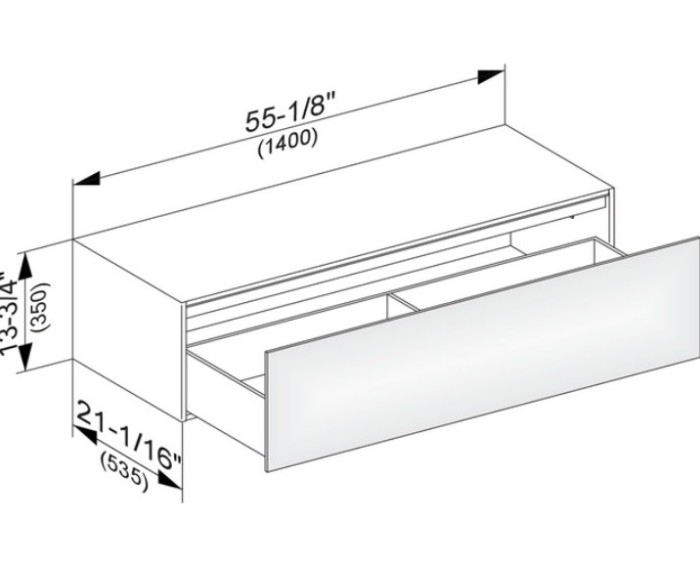 Keuco тумба боковая подвесная с одним выдвижным фронтом, edition 11, трюфель арт. 31326 370000