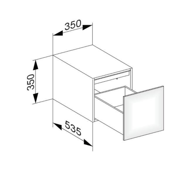 Keuco тумба боковая подвесная 370000с одним выдвижным фронтом, edition 11, трюфель арт. 31320 370000