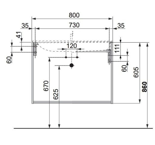Keuco тумба под раковину 490 мм х 800 мм х 605 мм, plan, белый арт. 32962 300000