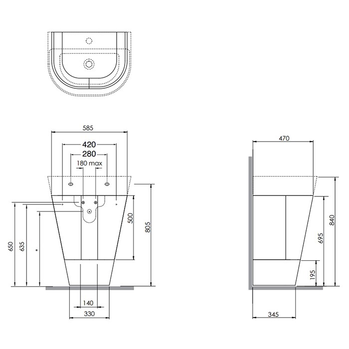 Azzurra тумба напольная 60х47х84см, с 2 дверцами, с раковиной, Azzurra, MBF 65 B FMLP06550T0MBI*1 SIF/MB цвет: olmo bianco