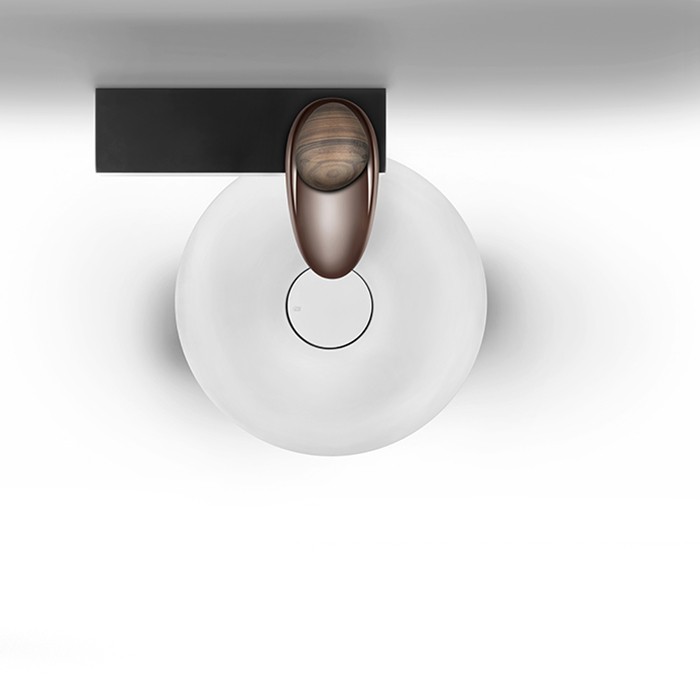 Gessi Смеситель для раковины дизайнерский, на 1 отверстие, Equilibrio, 52001#030 52002#695 цвет: медь