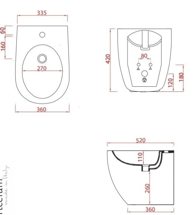 ArtCeram биде (напольное), flb002 17 01 file 2.0 цвет: черный матовый