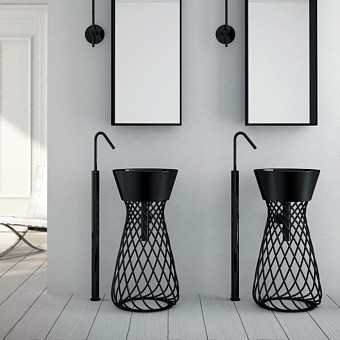 ArtCeram консоль под раковину, aca045 03 00 wire цвет: черный глянцевый