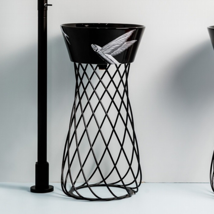 ArtCeram консоль под раковину, aca045 03 00 wire цвет: черный глянцевый