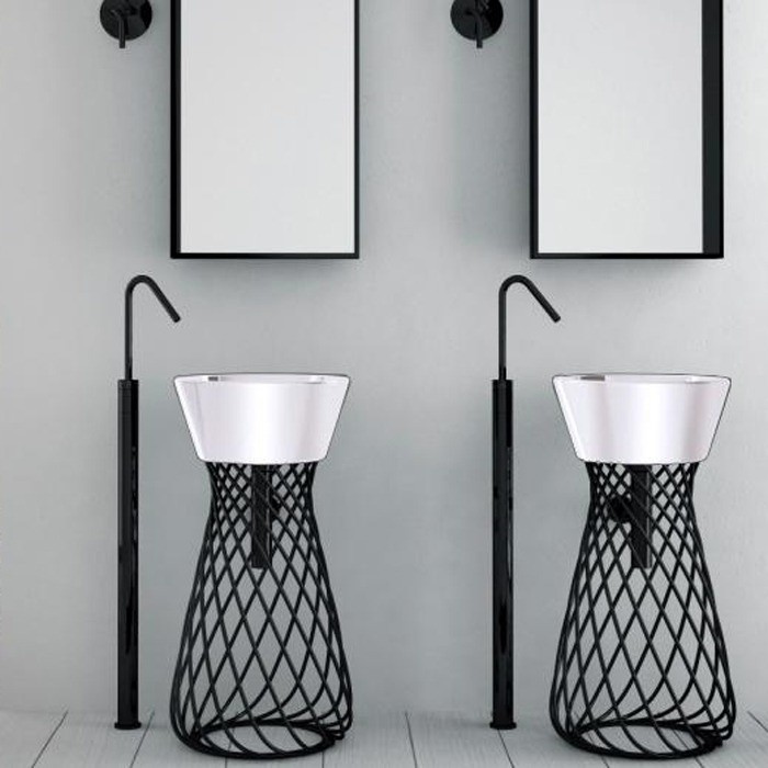 ArtCeram консоль под раковину, aca045 03 00 wire цвет: черный глянцевый