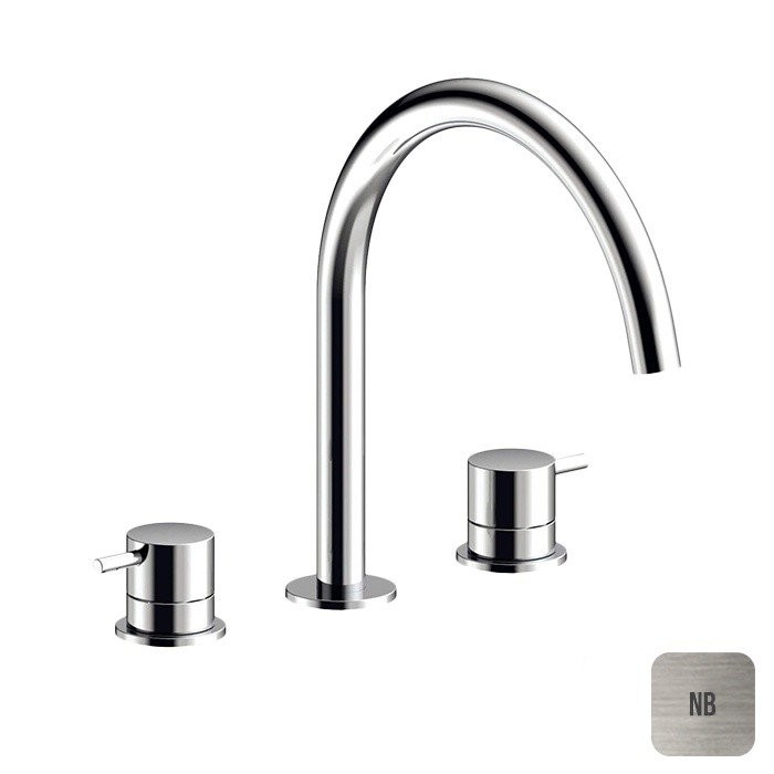 Смеситель для раковины на 3 отверстия, без донного клапана, Almar Mixers, E214004.NB цвет: никель брашированный